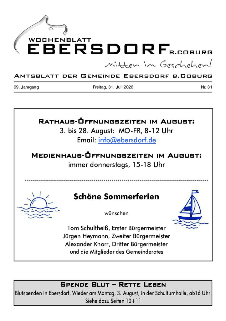Wochenblatt Ebersdorf b. Coburg