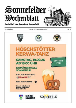 Wochenblatt Sonnefeld – E-Paper-Abo