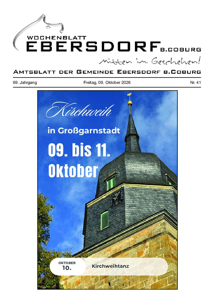 Wochenblatt Ebersdorf b. Coburg