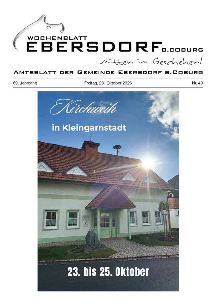 Wochenblatt Ebersdorf b. Coburg