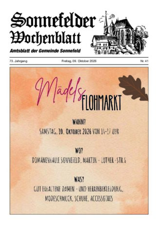 Wochenblatt Sonnefeld – E-Paper-Abo
